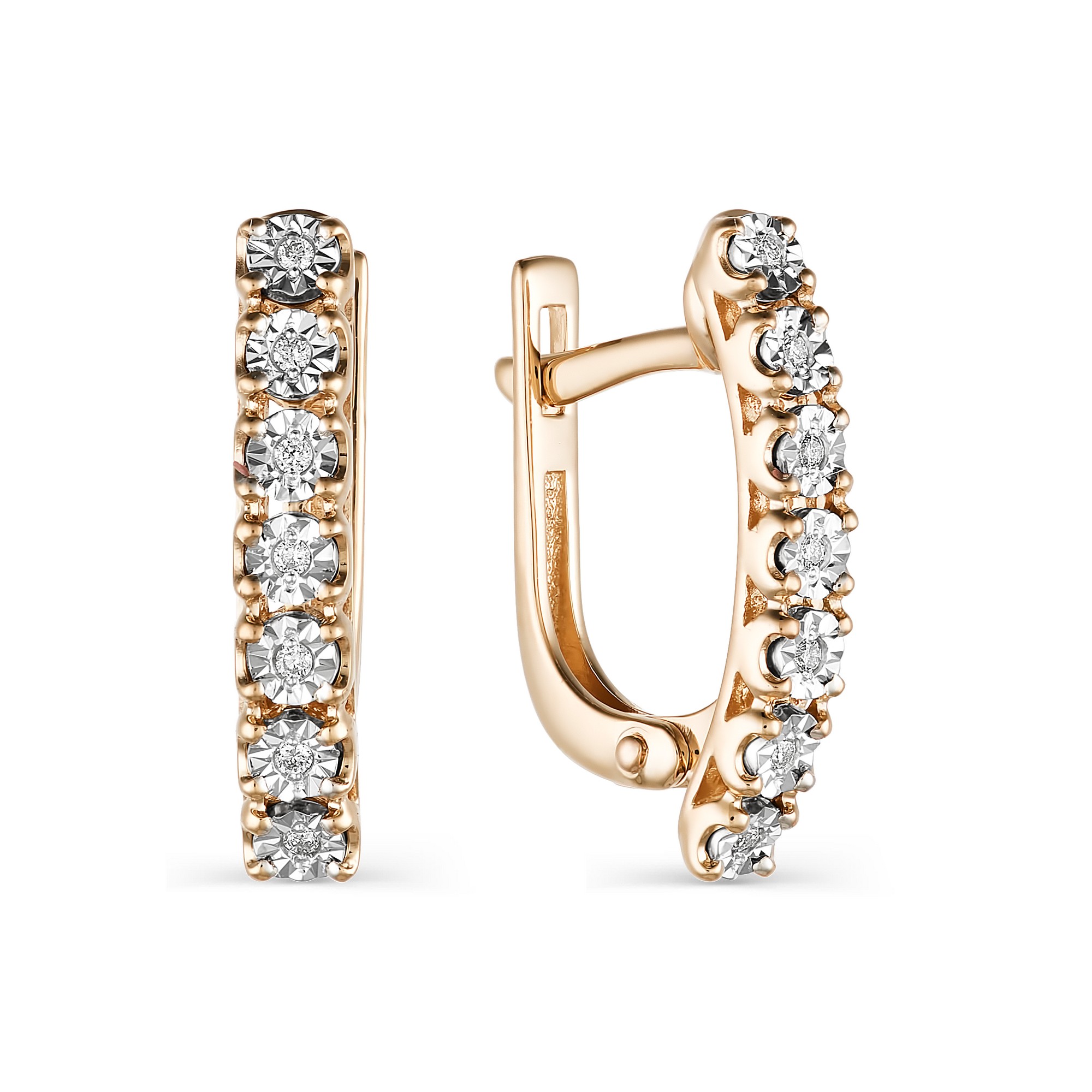 

Серьги из красного золота с бриллиантом АЛЬКОР 23476-100, 23476-100