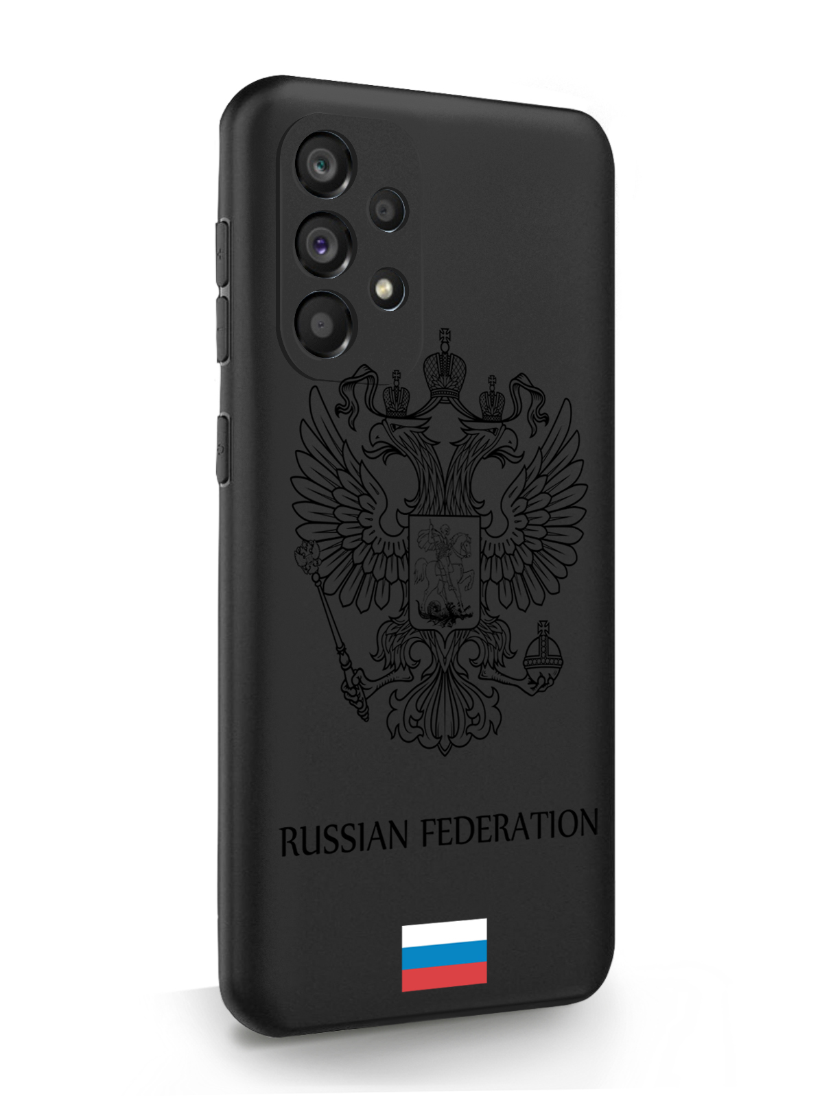 

Чехол MustHaveCase для Samsung Galaxy A53, черный лаковый Герб Россия, черный
