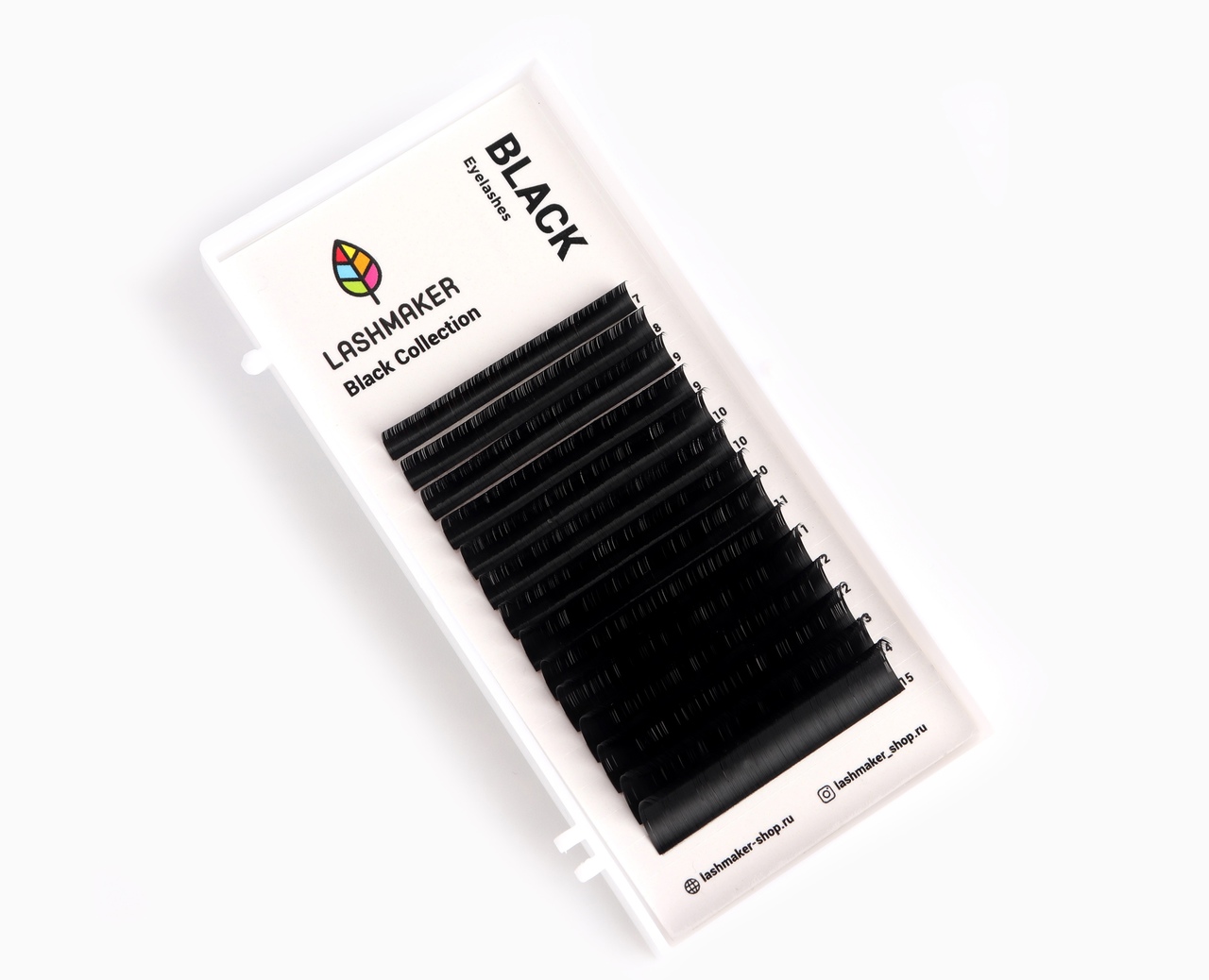 

Черные ресницы Lashmaker 14 линий L 0.07 12mm, Черный