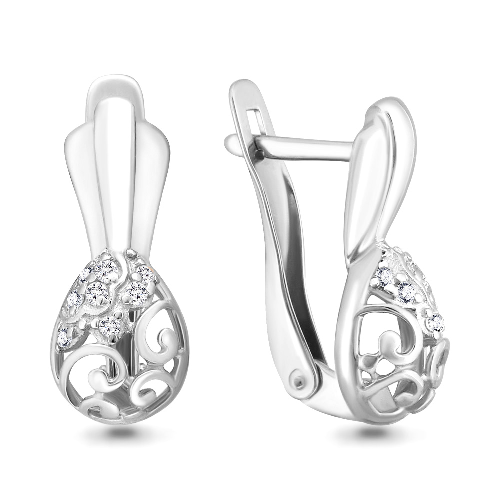 

Серьги из серебра с фианитом Aquamarine 46366А_925_р, 46366А_925_р