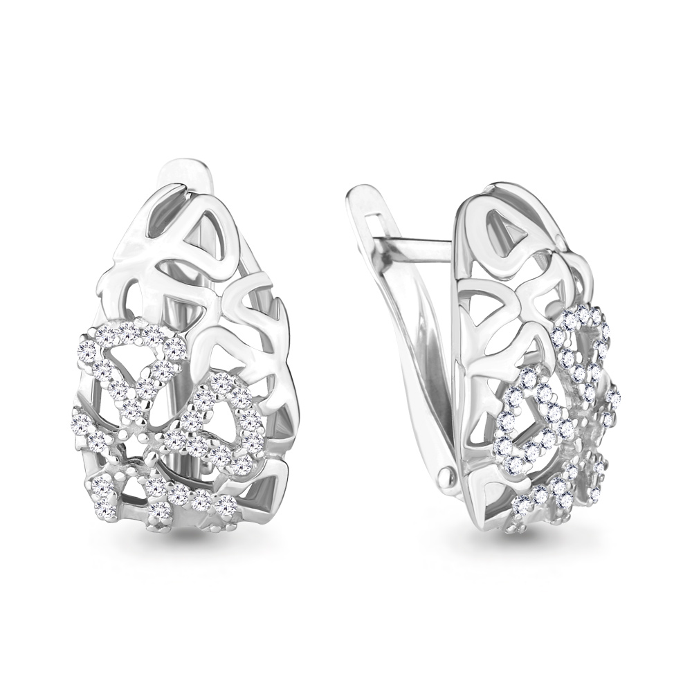 

Серьги из серебра с фианитом Aquamarine 46372А_925_р, 46372А_925_р
