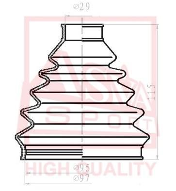 

ASVA Пыльник ШРУСа внешний (комплект без смазки) ASVA ASBTB62