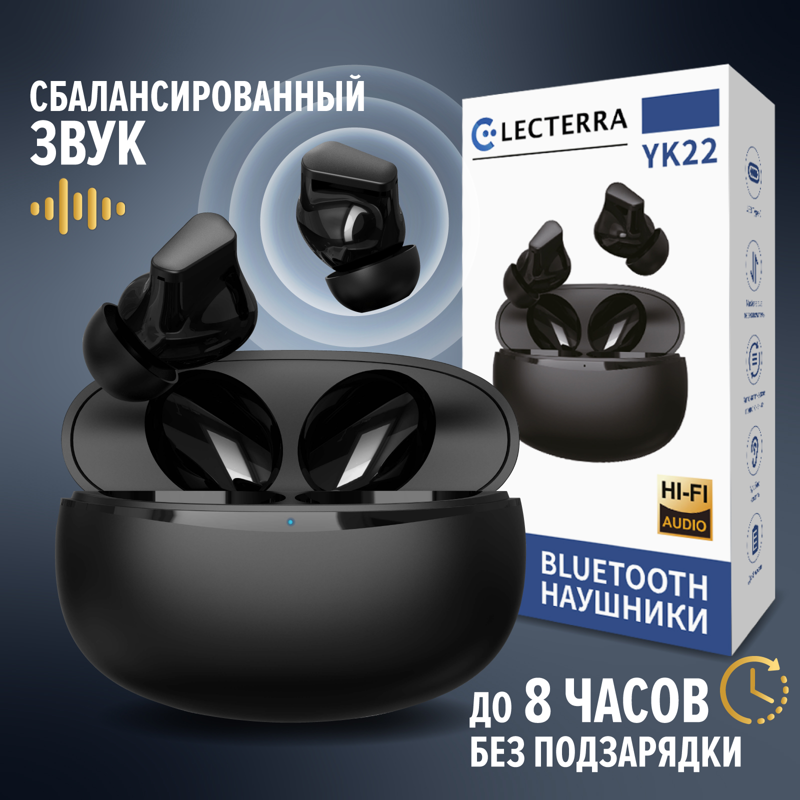 Беспроводные наушники Electerra Black (headset-3)