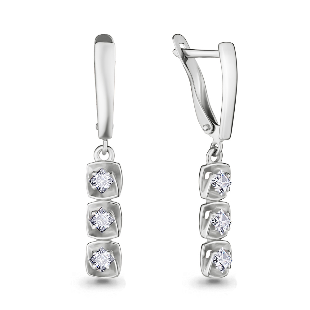 

Серьги из серебра с фианитом Aquamarine 46409_925_р, 46409_925_р