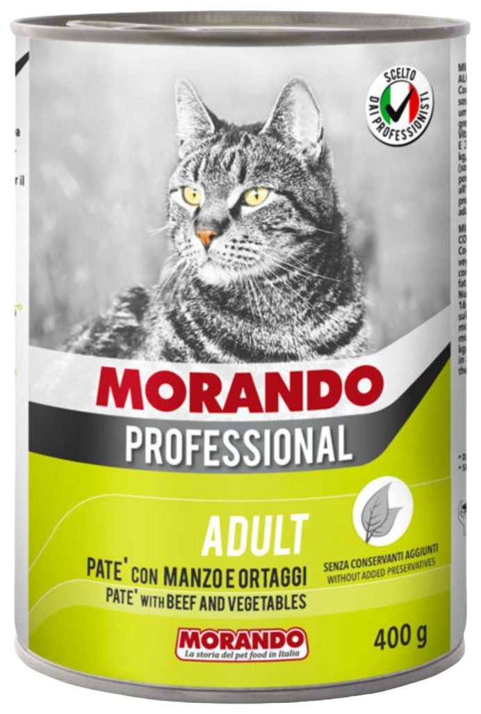 Консервы для кошек Morando Professional, паштет с говядиной и овощами, 400 г