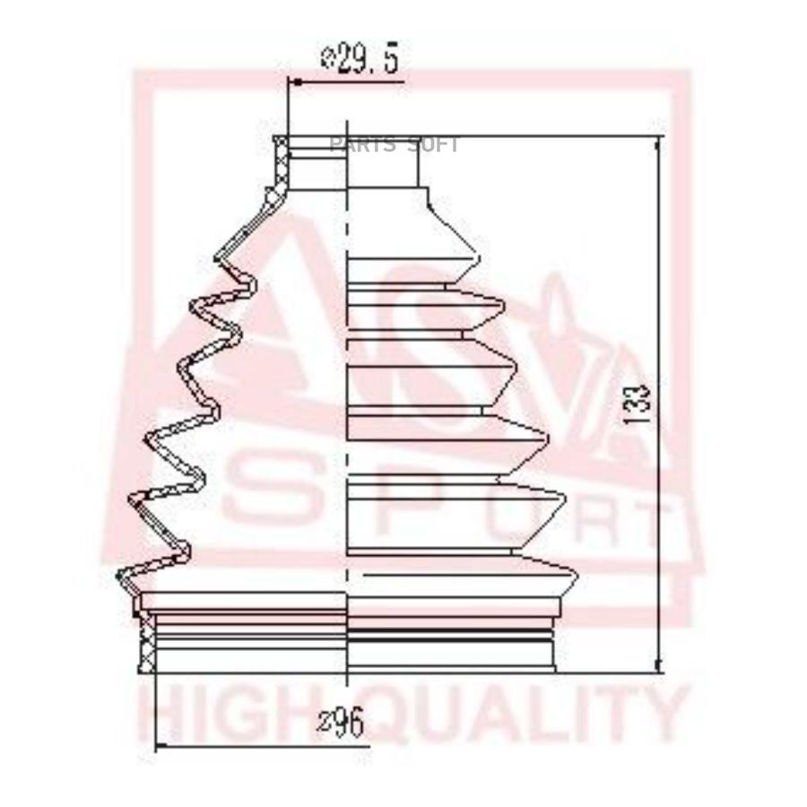 

ASVA Пыльник ШРУСа внешний (комплект без смазки) ASVA ASBTME164