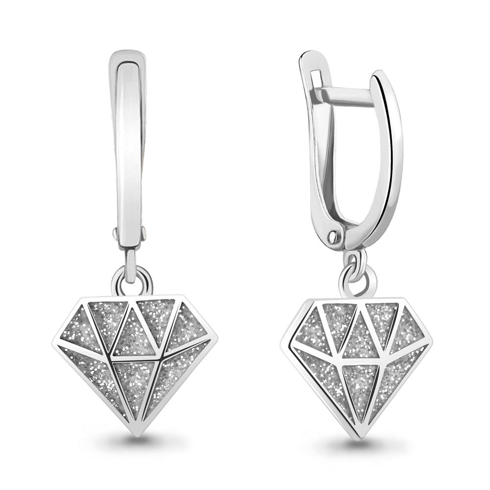 

Серьги подвески из серебра с эмалью Aquamarine 33852.5, 33852.5
