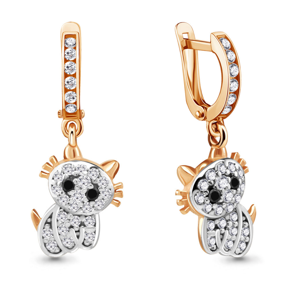 

Серьги подвески из серебра с фианитом Aquamarine 46544АЧ.6, 46544АЧ.6