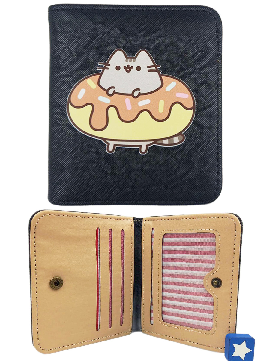 

Детские кошельки Pusheen черный 7 отделений 9,5х11 см, Пушин Pusheen