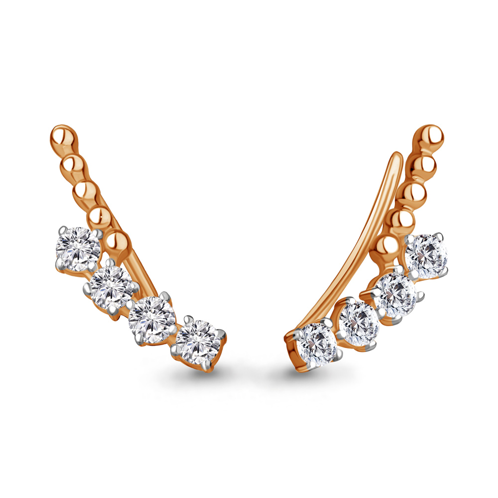 

Серьги клаймберы из серебра с фианитом Aquamarine 49332а.6, 49332а.6