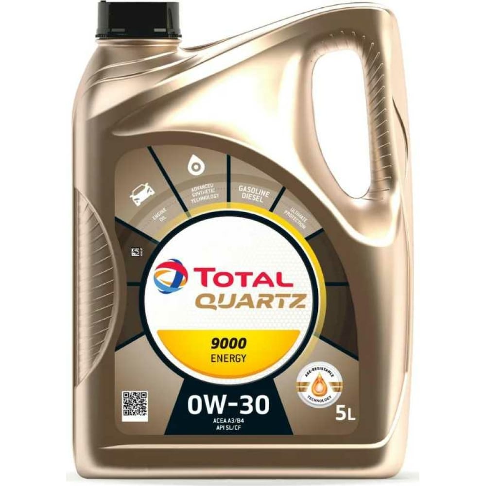 

TOTAL Масло для 4-х тактных двигателей QUARTZ 9000 ENERGY 0W30 5L 213686