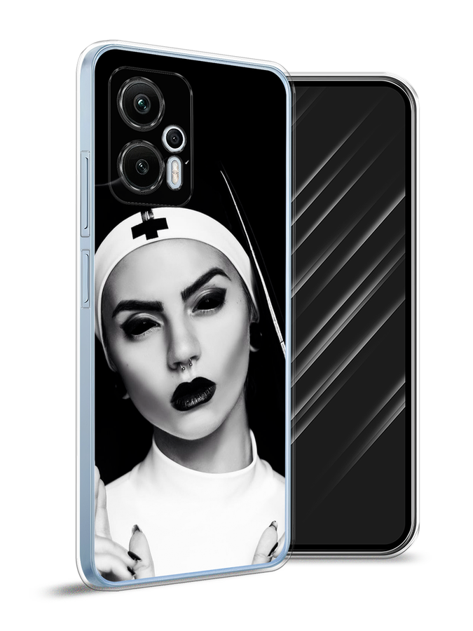 

Чехол Awog на Redmi Note 12T Pro "Черная монашка", Серый;черный, 319150-9