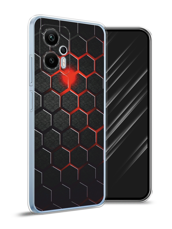 

Чехол Awog на Redmi Note 12T Pro "Фон соты красные", Красный;черный, 319150-3