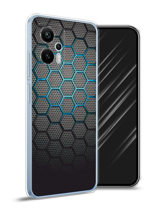 

Чехол Awog на Redmi Note 12T Pro "Бирюзовые соты", Бирюзовый;синий;черный, 319150-3