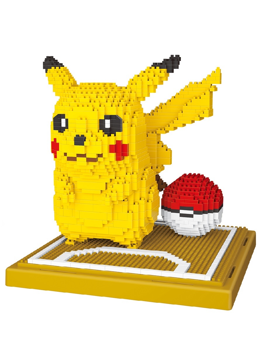 фото Конструктор lno покемон пикачу большой 1260 дет. № 157 big pikachu gift series