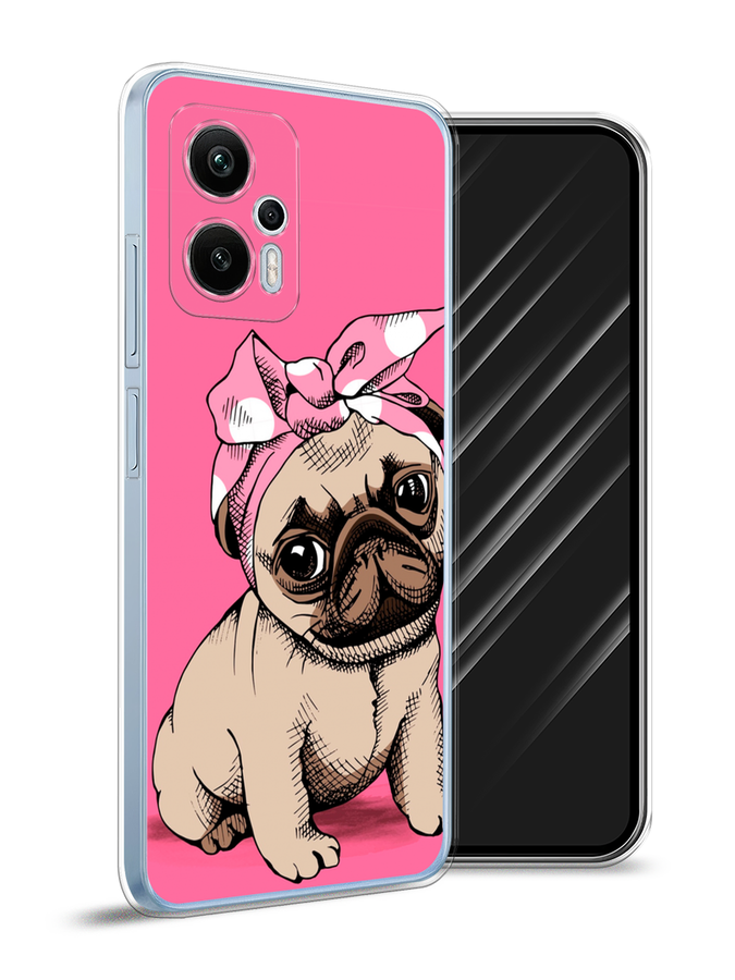 

Чехол Awog на Redmi Note 12T Pro "Dog Pin-Up", Розовый;бежевый, 319150-2