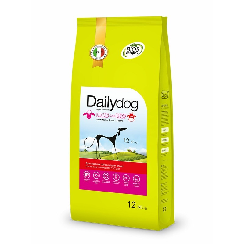 фото Сухой корм для собак dailydog adult medium breed с ягненком и говядиной, 12 кг