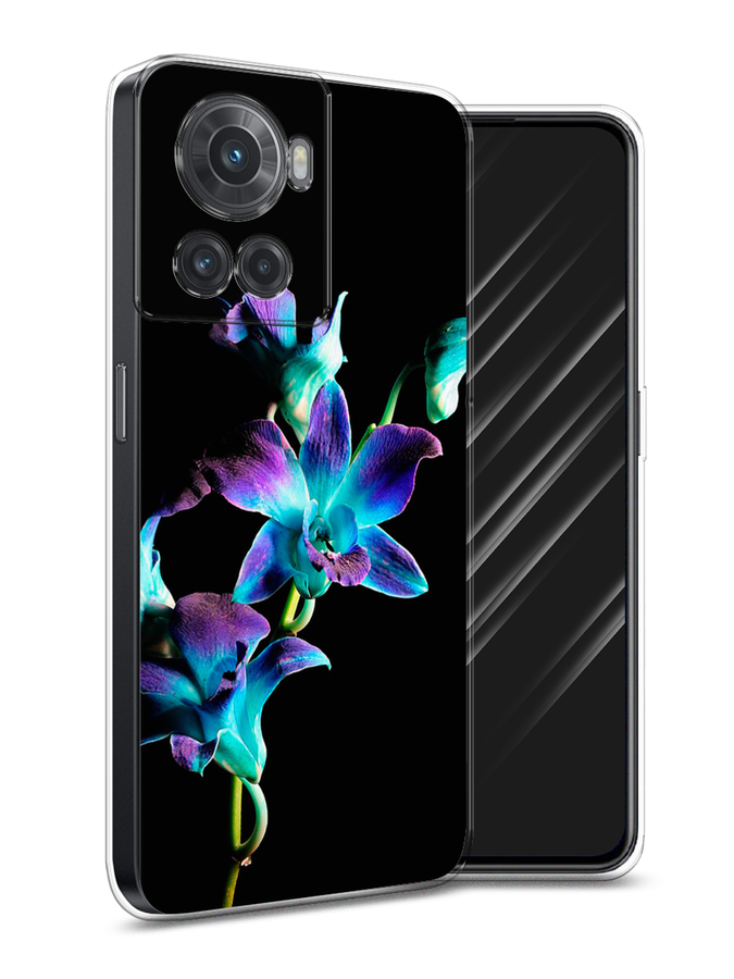 

Чехол Awog на OnePlus 10R / ВанПлас 10R "Синий цветок на черном", Разноцветный, 152950-8