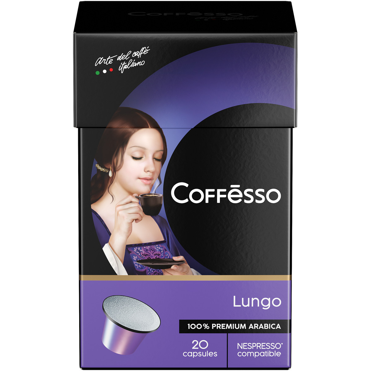 Кофе Coffesso Lungo blend капсула 112 гр, 20 шт по 5,6 гр