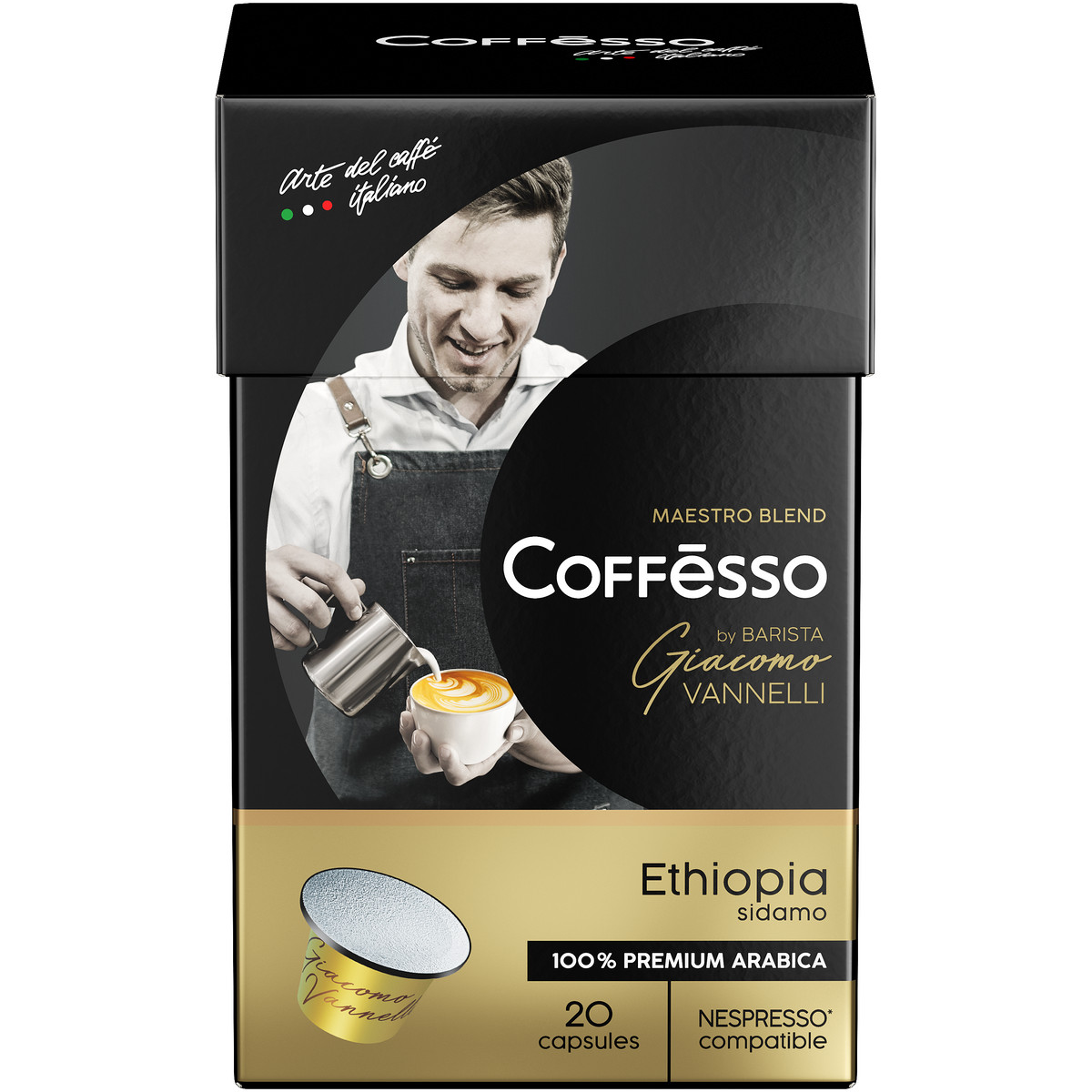 фото Кофе в капсулах coffesso "vannelli gold ethiopia", для кофемашины nespresso, 20 шт