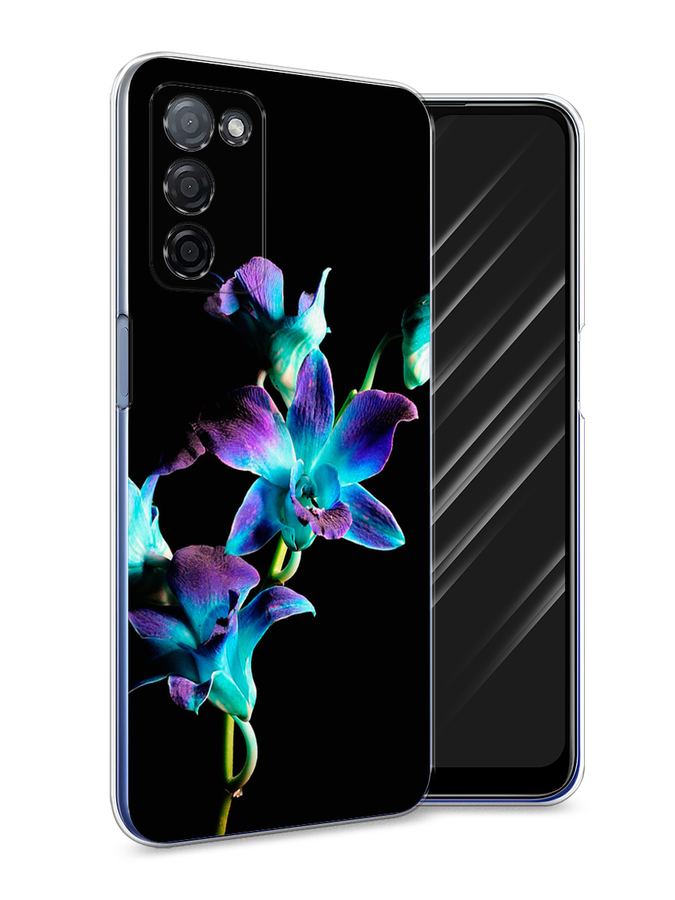 

Чехол Awog на Oppo A55s 5G "Синий цветок на черном", Разноцветный, 2510150-8