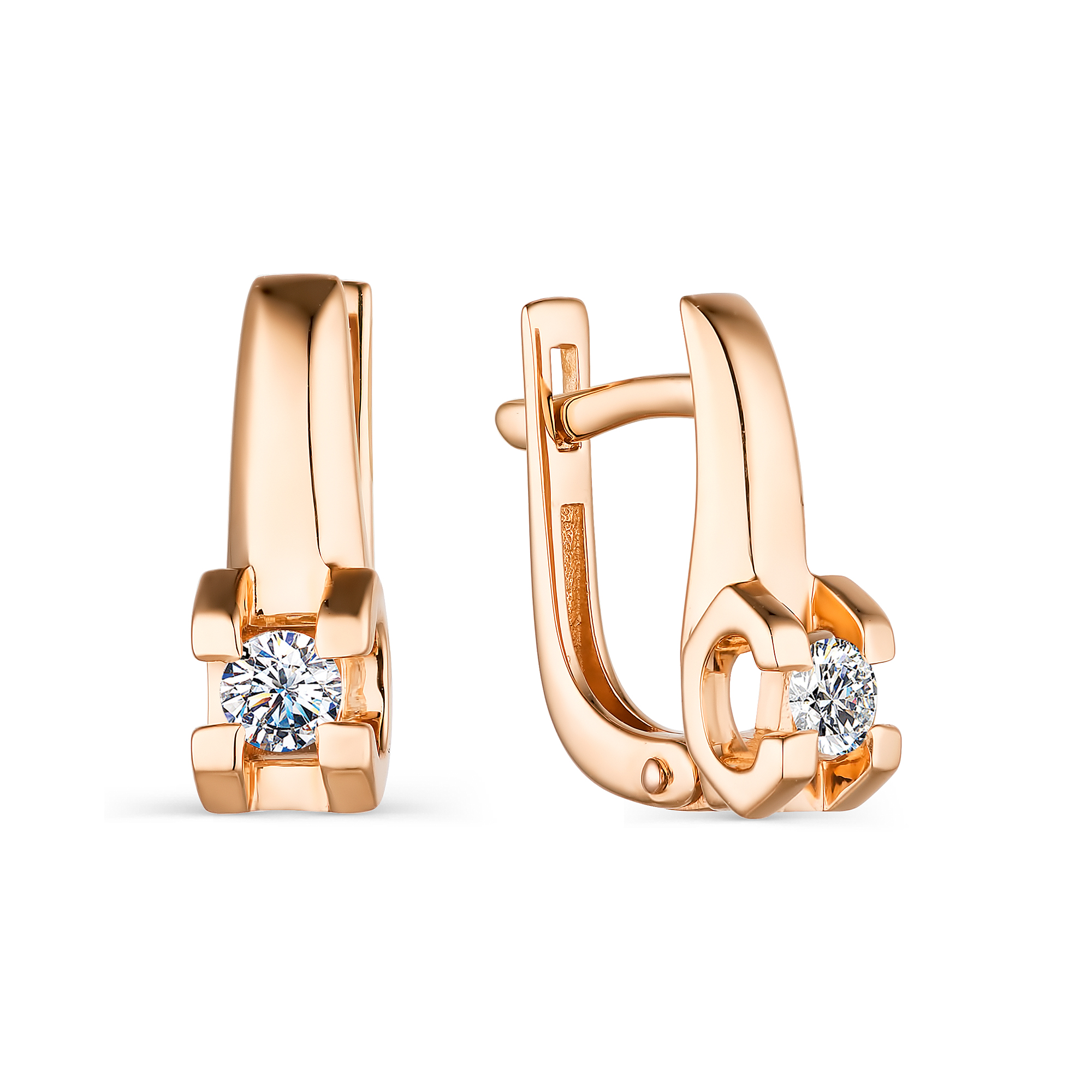 

Серьги из красного золота с бриллиантом АЛЬКОР 23528-100, 23528-100