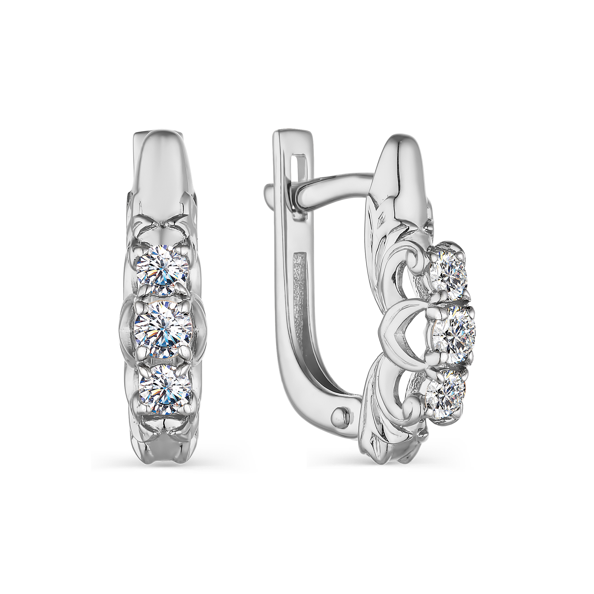 

Серьги из белого золота с бриллиантом АЛЬКОР 23552-200, 23552-200