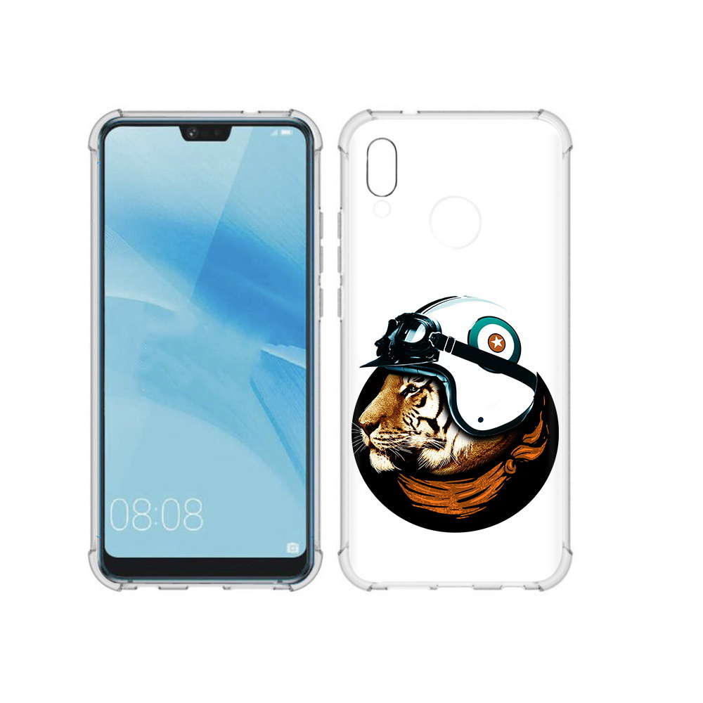 

Чехол MyPads Tocco для Huawei P20 Lite Тигр в шлеме (PT130405.51.171), Прозрачный, Tocco