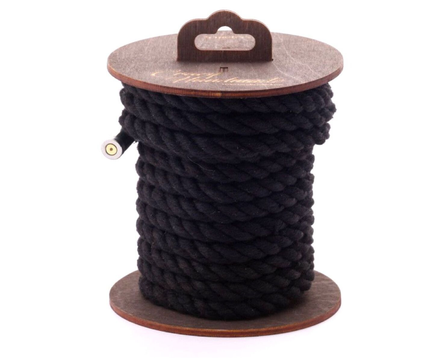 Черная хлопковая веревка для бондажа на катушке - 3 м.