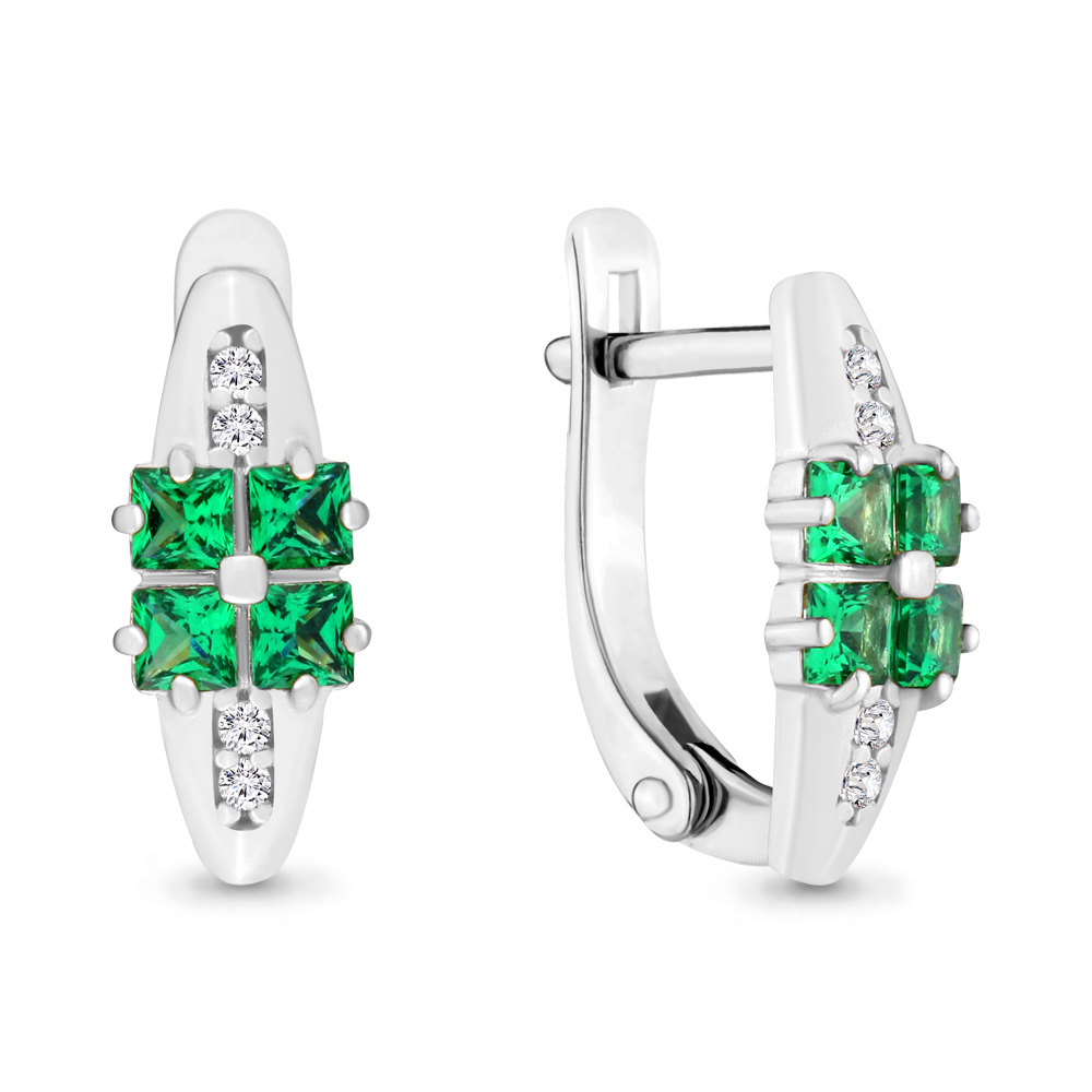 

Серьги из серебра с фианитом Aquamarine 46449АГ_925_р, 46449АГ_925_р