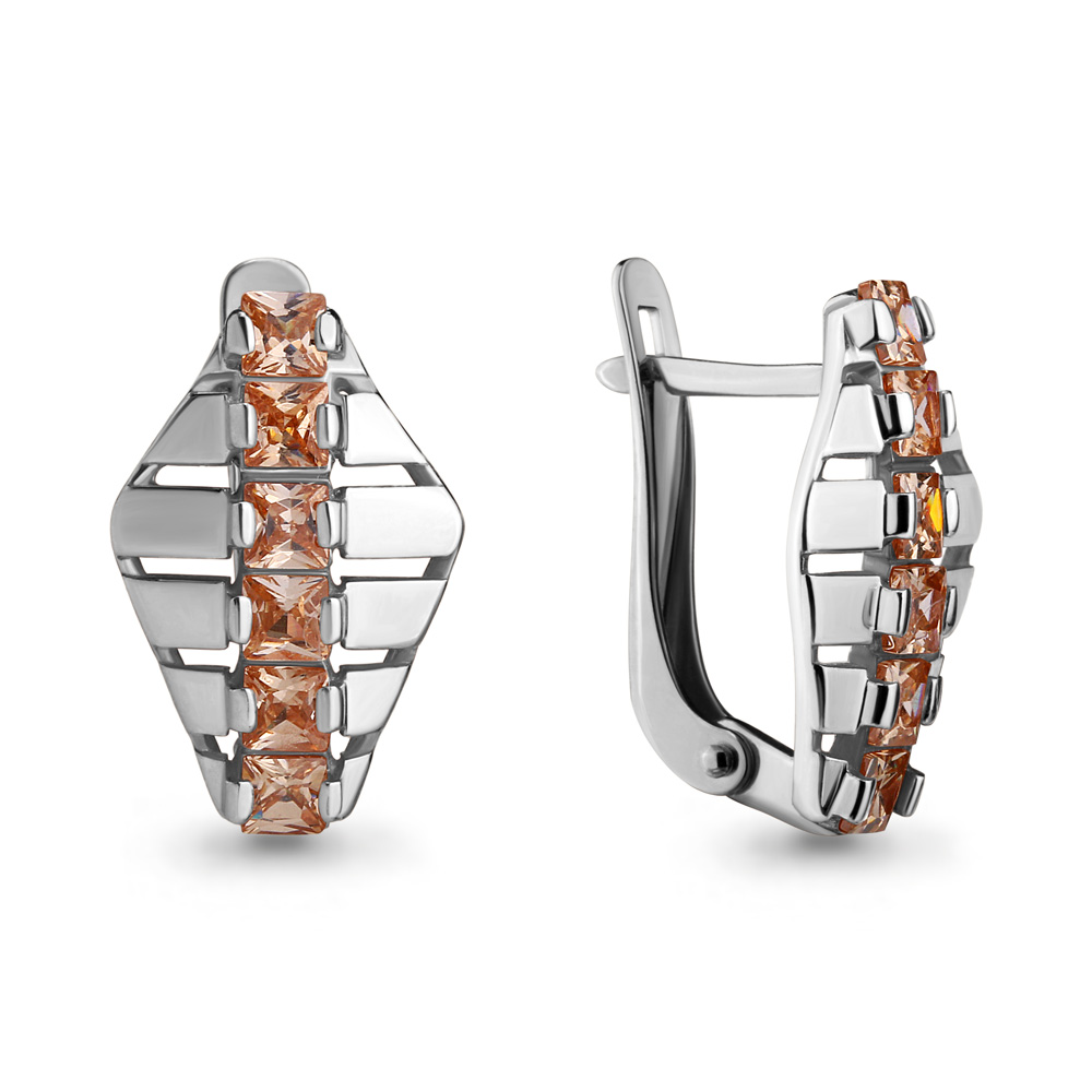 

Серьги из серебра с фианитом Aquamarine 46451Т_925_р, 46451Т_925_р