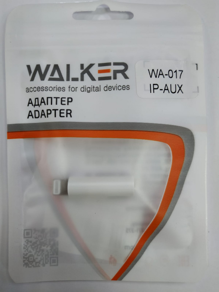 фото Переходник walker wa-017 lightning (папа) на aux 3.5мм (мама) белый nobrand