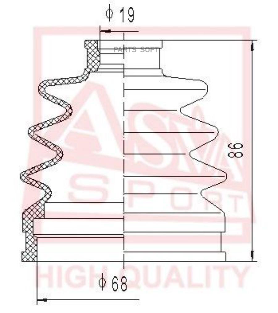 ASVA ПЫЛЬНИК ШРУСА К-Т 19X68X86 ASVA ASBT2047