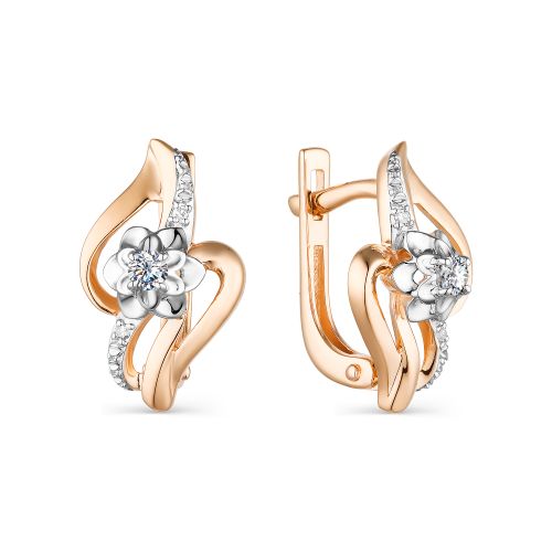 

Серьги из красного золота с бриллиантом АЛЬКОР 23591-100, 23591-100