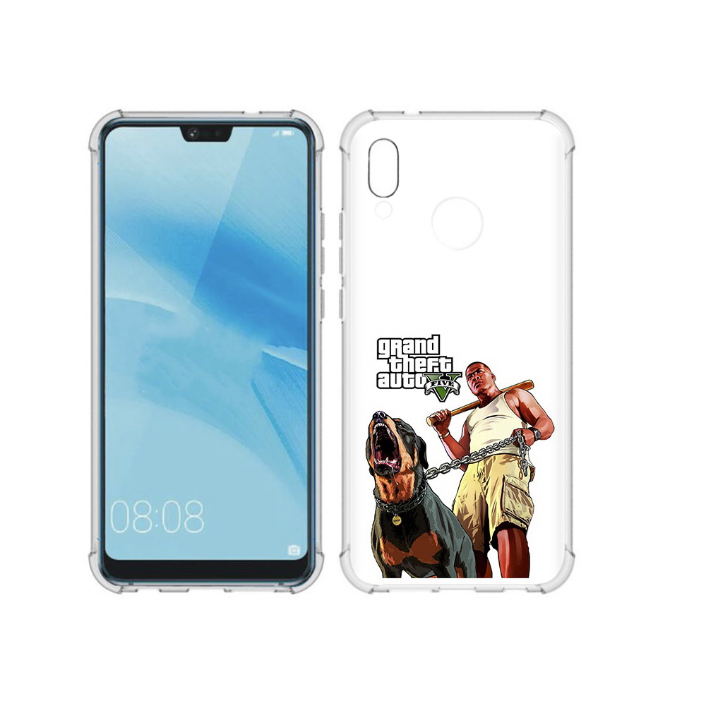 

Чехол MyPads Tocco для Huawei P20 Lite GTA грозная собака (PT130405.51.18), Прозрачный, Tocco