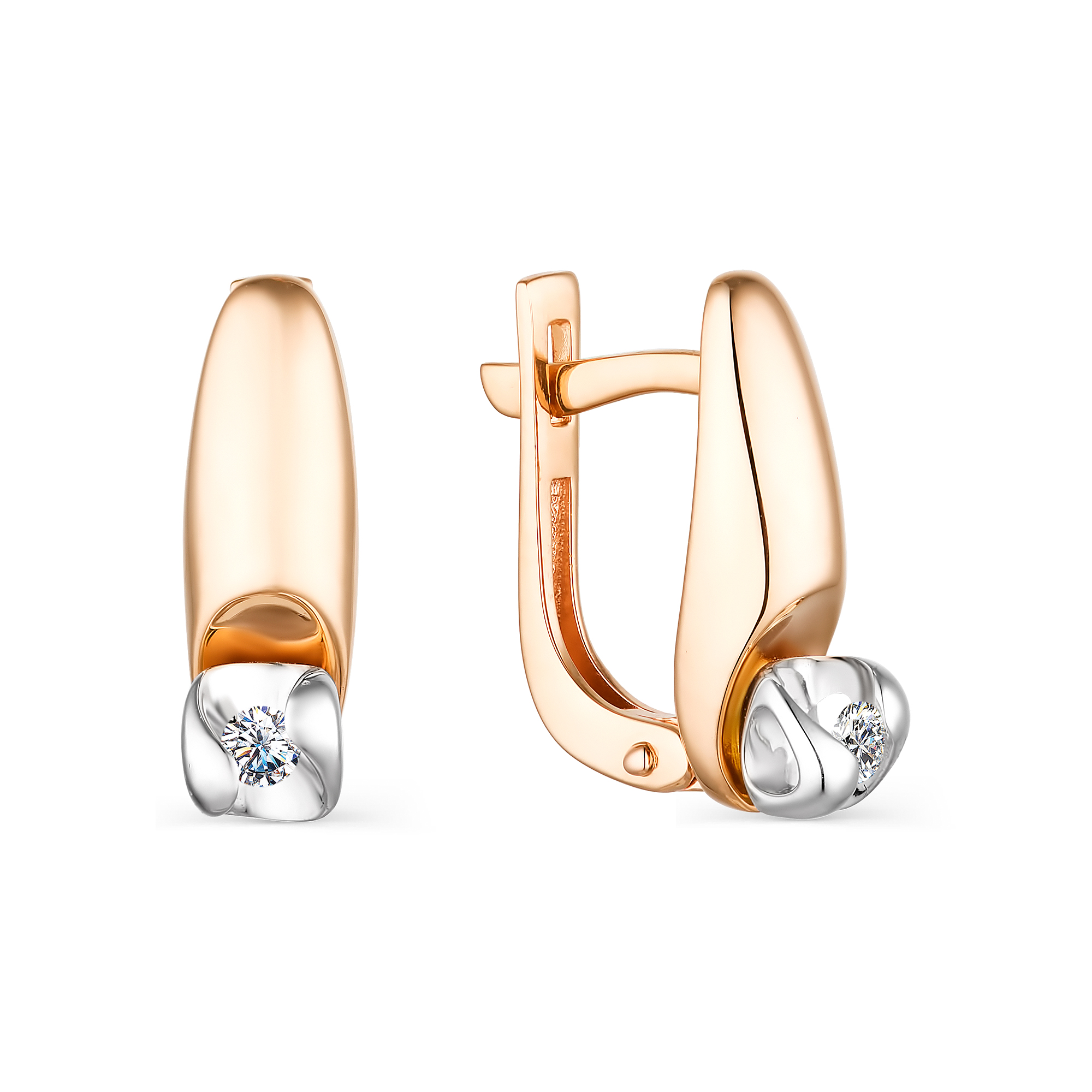 

Серьги из красного золота с бриллиантом АЛЬКОР 23630-100, 23630-100