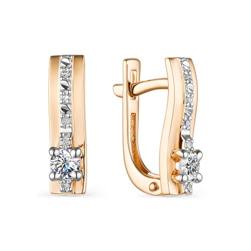 

Серьги из красного золота с бриллиантом АЛЬКОР 23634-100, 23634-100