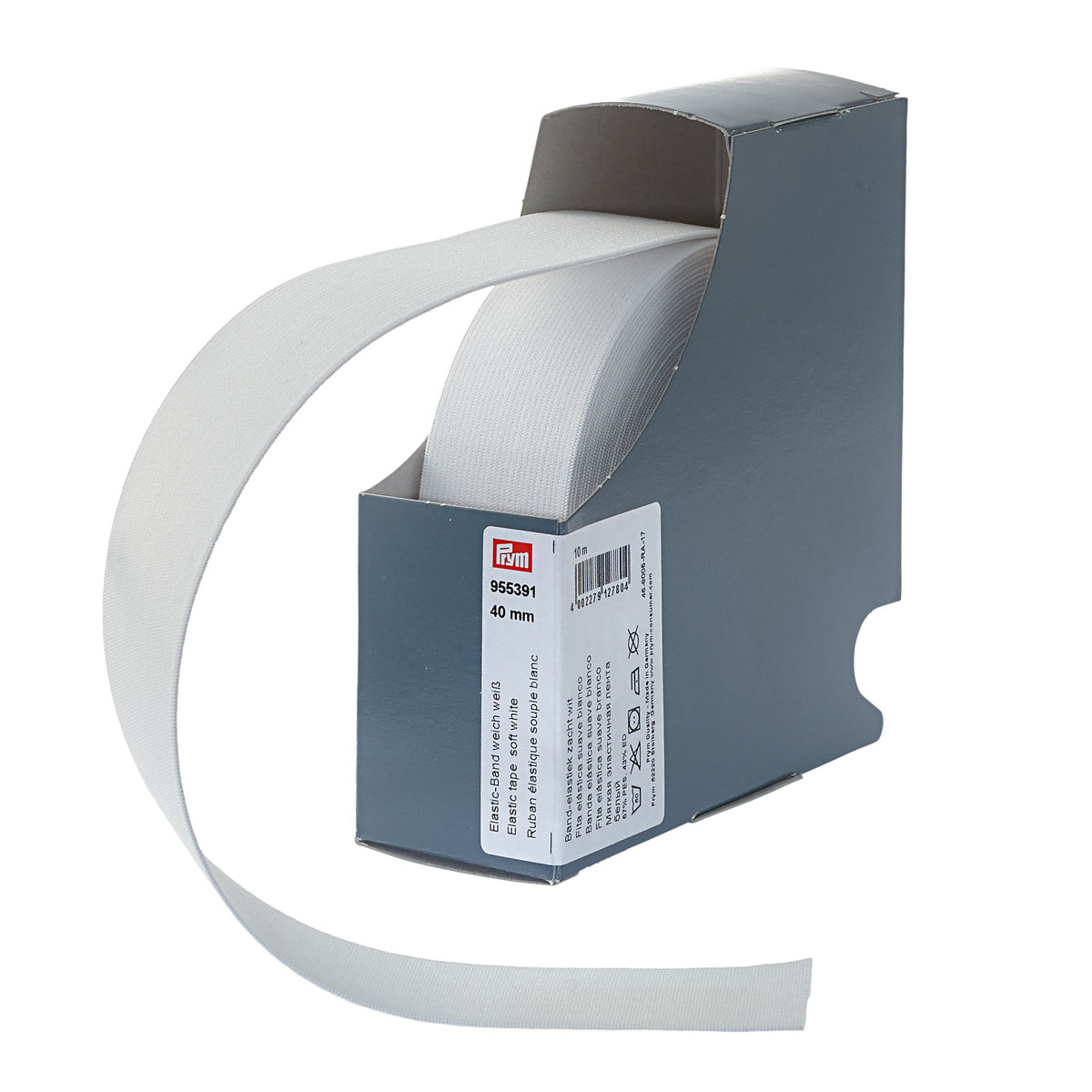 

Мягкая эластичная лента Prym 955391, 4 см*10 м, белая, Белый