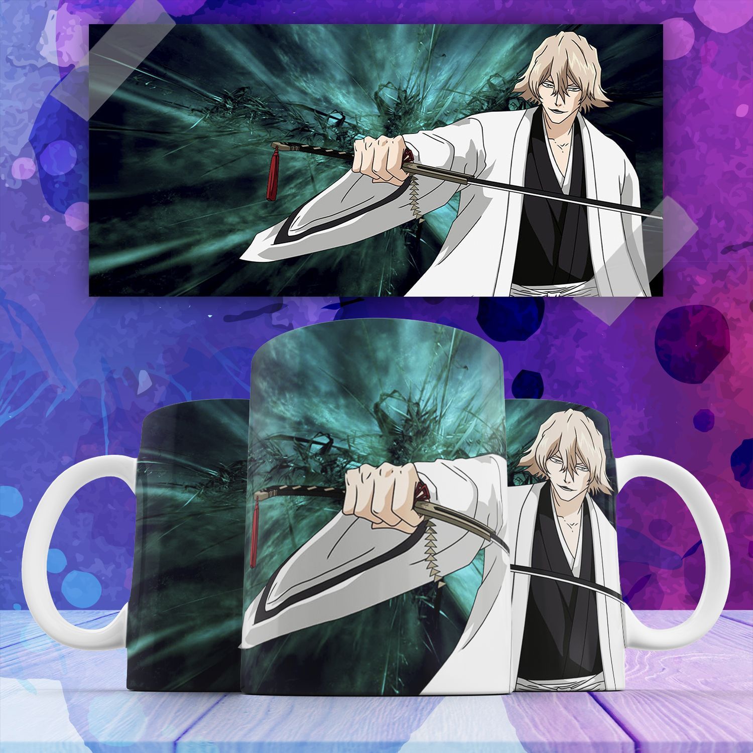 

Кружка аниме Блич Кисуке Урахара Bleach Kisuke Urahara 330 мл