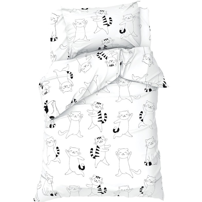 

Постельное белье Этель 1,5 сп Dancing cats, 143х215 см, 150х214 см, 50х70 см -1 шт, 100%