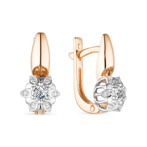 

Серьги из красного золота с бриллиантом АЛЬКОР 23663-100, 23663-100