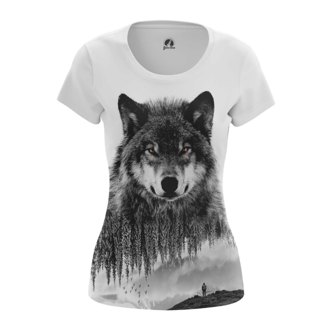 

Футболка женская teestore Волк серая 2XL, Серый, Волк