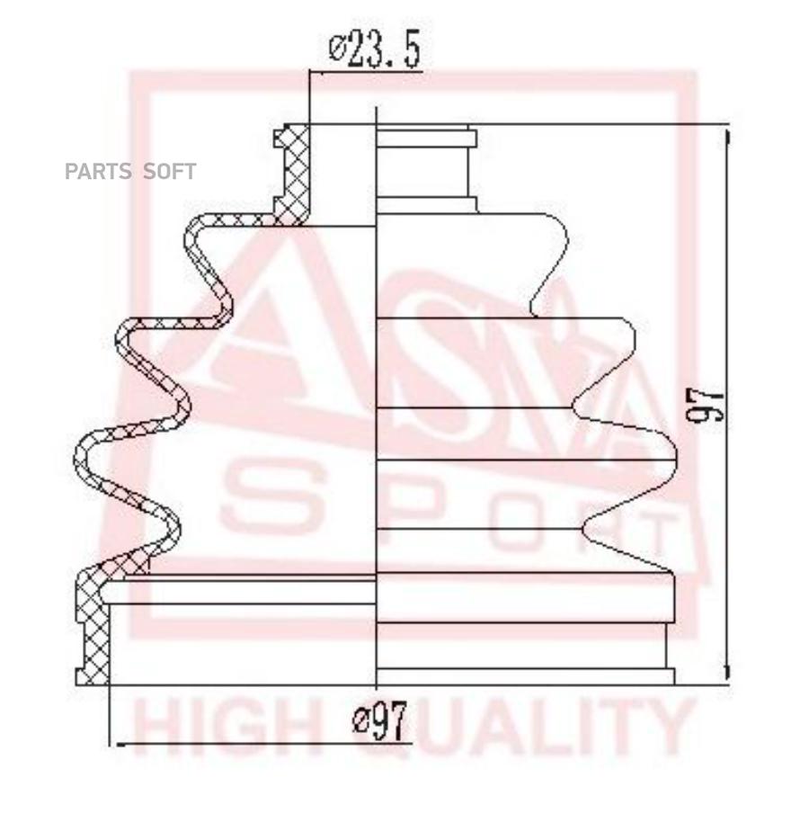 

ASVA ПЫЛЬНИК ШРУСА К-Т 222X95X88 ASVA ASBT110
