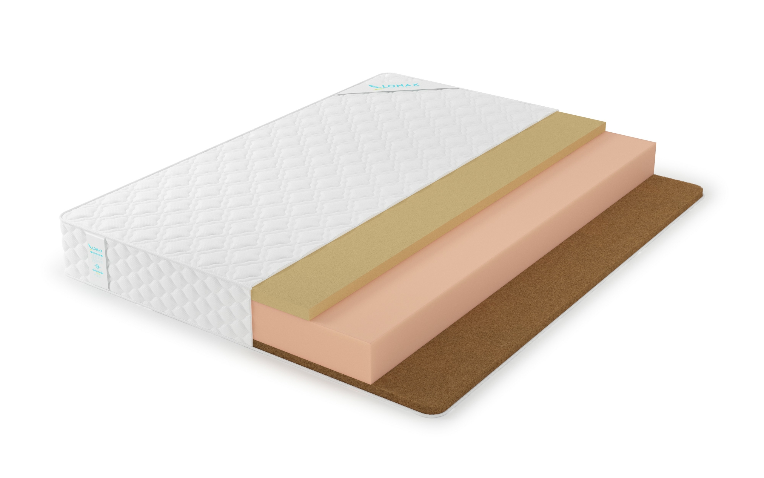 

Матрас Lonax Foam Mix Foam Cocos Memory 3 Plus 205х205, Белый, Foam Cocos Memory 3 Plus