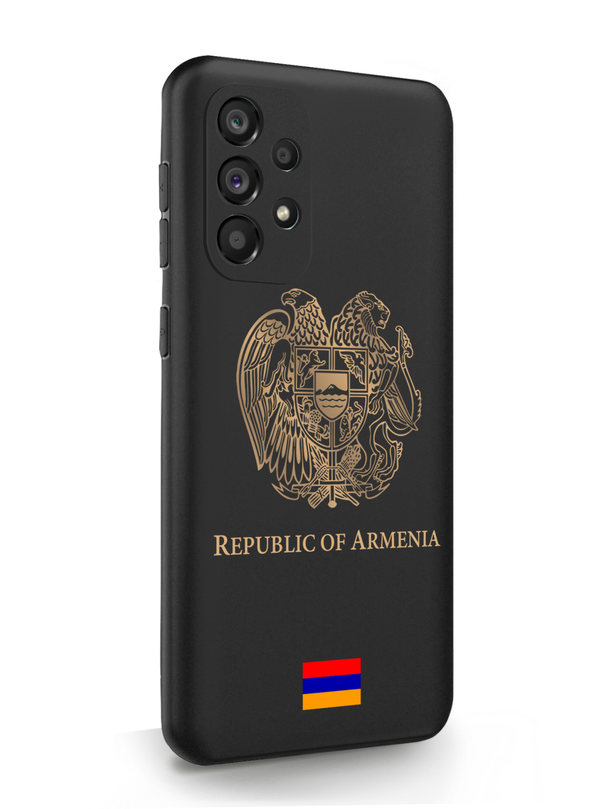 

Чехол SignumCase для Samsung Galaxy A53 Золотой Герб Армении, черный, Золотистый;черный