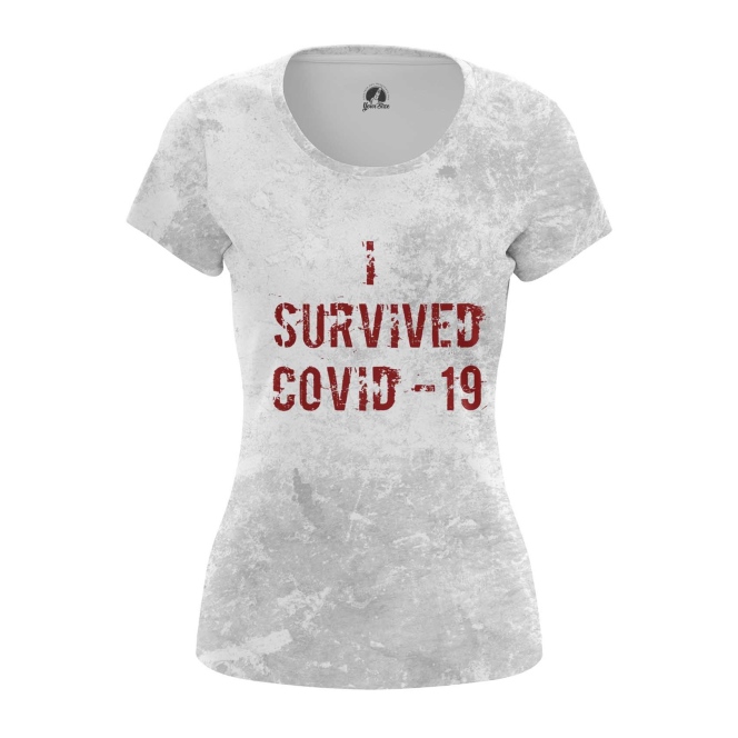 Футболка женская teestore I survived COVID-19 серая L