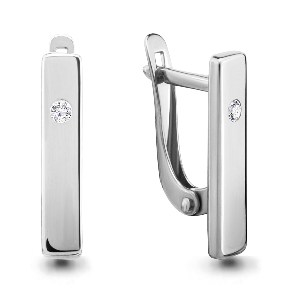 

Серьги из серебра с фианитом Aquamarine 46462А_925_р, 46462А_925_р