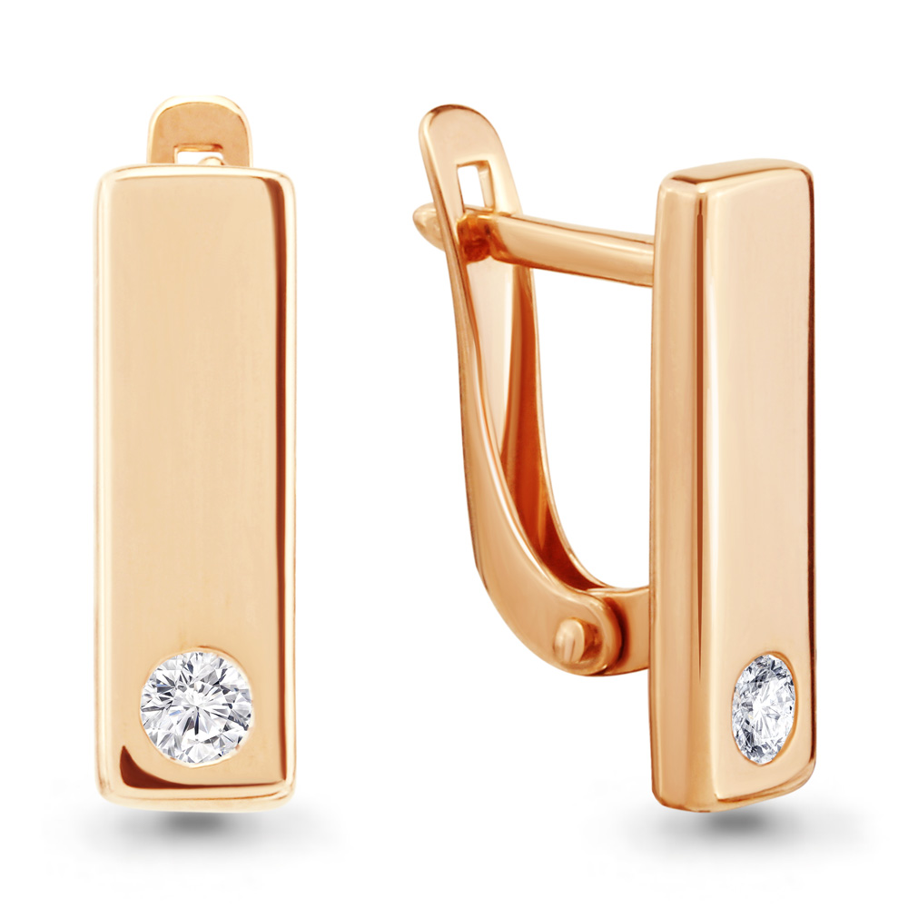 

Серьги из серебра с фианитом Aquamarine 46463А_925_з, 46463А_925_з