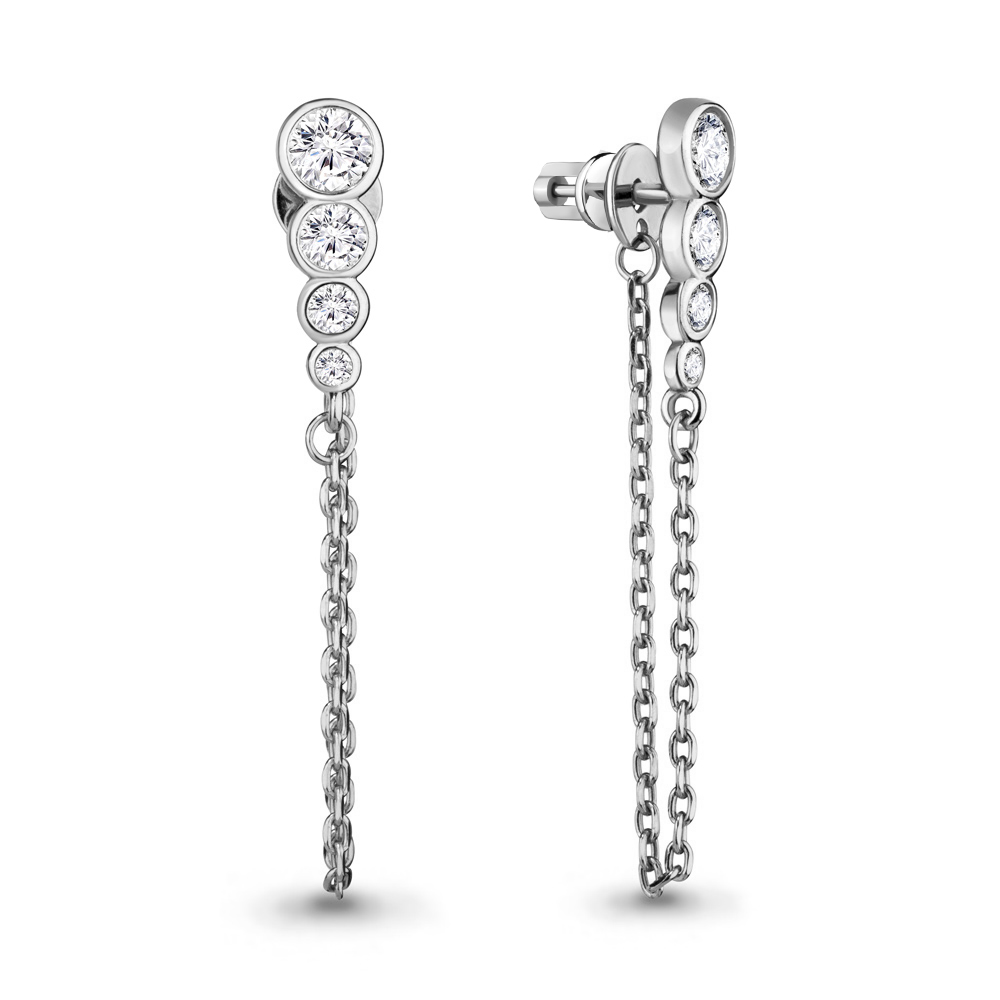 

Серьги из серебра с фианитом Aquamarine 46464А_925_р, 46464А_925_р