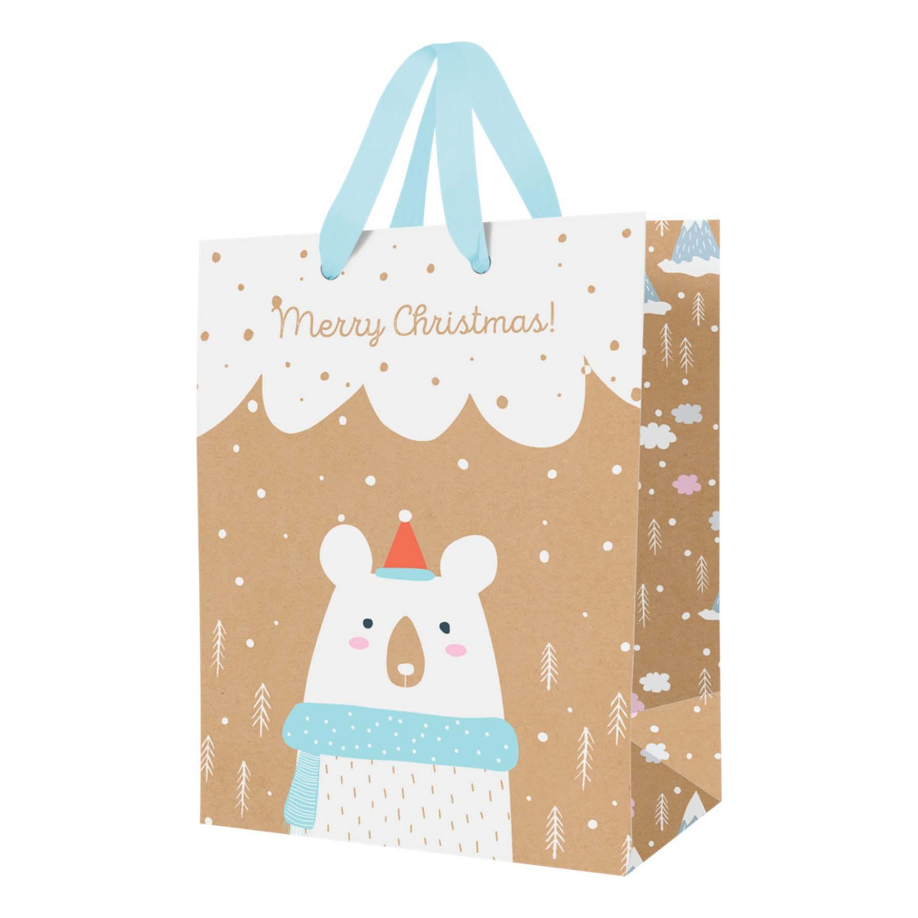 

Пакет подарочный 26 х 32 х 12 см Meshu Christmas Teddy, Бежевый